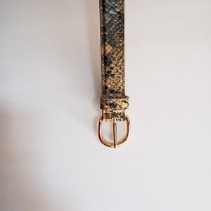 Large faux snake skin belt vegan leather